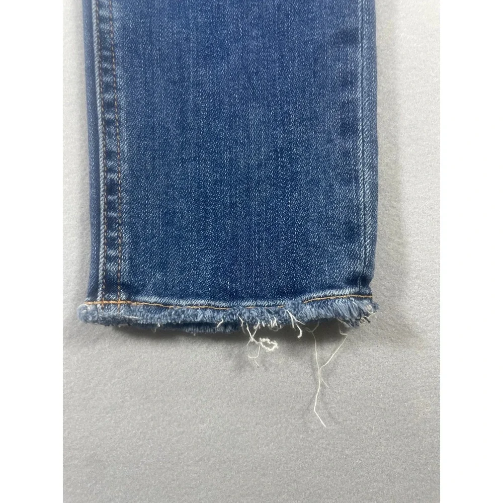 Rag & Bone JEAN Skinny Jeans La Paz Blue Distressed Raw Hem W1502K520LAP Size 25